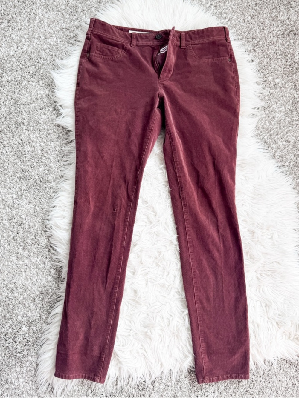 Pilcro Serif Corduroy Skinny Pants Rust High Rise Women 30